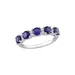 Belk & Co Lab Created 1.62 Ct. T.w. Created Blue And White Sapphire Semi Eternity Ring In Sterling Silver, 7