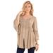 Plus Size Women's Taylor Acid Wash Big Shirt by Roaman's in New Khaki (Size 20 W)