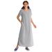 Plus Size Women's Short-Sleeve Scoopneck Jersey Maxi Dress by Woman Within in Heather Grey (Size 1X)