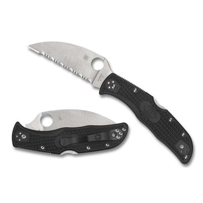 Spyderco Endela Lightweight Wharncliffe Reveal 9 Folding Knife Sal Glesser 3.4in Satin VG-10 Blade SpyderEdge FRN Black Handle C243FSWCBK