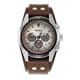 Fossil Watch for Men Coachman, Quartz Chronograph Movement, 45 mm Silver Stainless Steel Case with a Genuine Leather Strap, CH2565