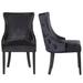 Rosdorf Park Hurtado Velvet Solid Wood Wingback Side Chair in Wood/Upholstered/Velvet in Black | 39 H x 22 W x 26 D in | Wayfair