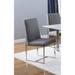 Set of 2 Metal and Fabric Dining Chairs in Grey and Polished Chrome