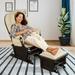 Gymax Wood Glider & Ottoman Cushion Set Baby Nursery Rocking Chair - See Details