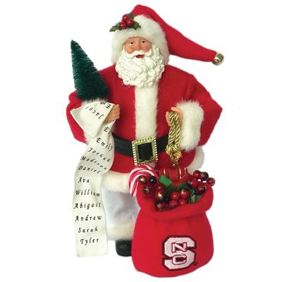 12 inch North Carolina State Santa - red