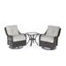 Hanover Outdoor Orleans 3-piece Swivel Rocking Chat Set in Silver Lining