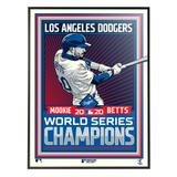 Phenom Gallery Mookie Betts Los Angeles Dodgers 2020 World Series Champions 18'' x 24'' Deluxe Framed Serigraph Print