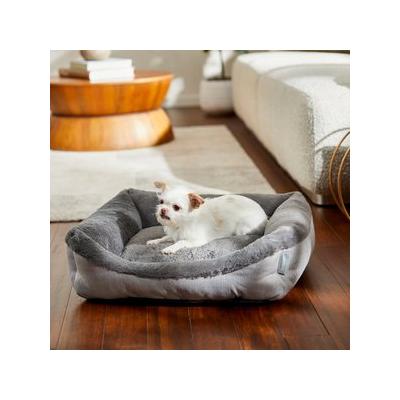 Frisco Herringbone Cuffed Cuddler Dog & Cat Bed, Grey, Medium