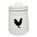Gracie Oaks Rooster Canister Porcelain/China in White | 7 H x 6 W x 6 D in | Wayfair CED7A7548FA74C4A88828F003199D934