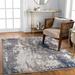 Lanesborough 7'10" x 10'4" Modern Contemporary Bohemian Abstract Neutral/Black White/Bone/Taupe/Walnut/Medium Gray/Dark Blue/Cream/Light Blue/Navy Area Rug - Hauteloom