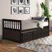 Red Barrel Studio® Captain's Bed Twin Daybed w/ Trundle Bed & Storage Drawers Wood in Black, Size 35.8 H x 75.9 W x 43.5 D in | Wayfair
