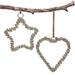 The Holiday Aisle® 2 Piece Soul Mates Beaded Heart & Wreath Holiday Shaped Ornament Set Plastic in Gray/Yellow | 4 H x 4 W x 0.5 D in | Wayfair