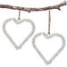 The Holiday Aisle® That's Amore Glass Beaded Holiday Shaped Ornament Glass in Gray/White | 6 H x 6 W x 0.5 D in | Wayfair