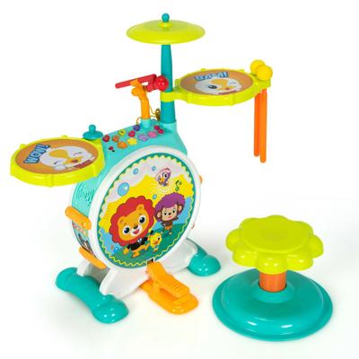 Costway 3 Pieces Electric Kids Drum Set with Micro...