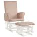 Baby Nursery Relax Rocker Rocking Chair Glider & Ottoman Set - 27.5" x 26" x 40.5" (L x W x H)