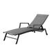 Corvus Sorrento Outdoor Sling Fabric Adjustable Chaise Lounge with Arms