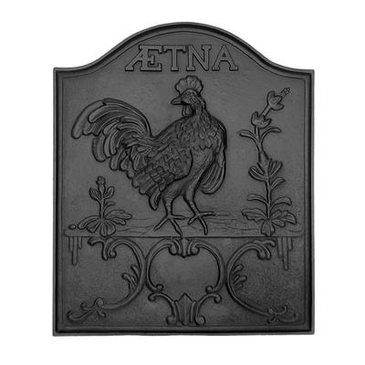 Minuteman International Traditional Cast Iron Aetna Fireback, 26 Inch Tall, Black