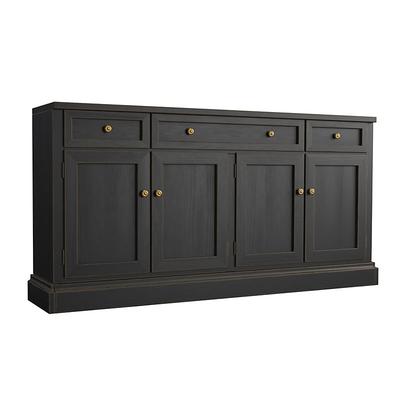 Casa Florentina Josephina Media Console - Distressed Black over Gray - Ballard Designs