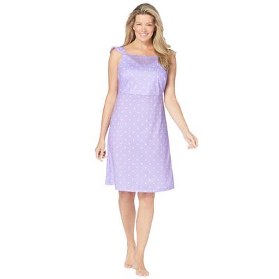 Plus Size Women's Short Supportive Gown by Dreams & Co. in Soft Iris Dot (Size M)