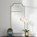 Caddington Brushed Brass 18" x 40" Curved Corner Wall Mirror