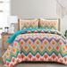 Boho Chevron Quilt Turquoise/Multi 3Pc Set King - Lush Decor 16T007424