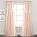 Tulle Skirt Solid Window Curtain Panels Blush 40x84 Set - Lush Decor 16T008173