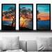 Red Barrel Studio® "Painted Sunset" 3 Piece Print On Acrylic Plastic/Acrylic in Blue/Orange/Yellow | 25.5 H x 40.5 W x 1 D in | Wayfair