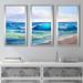 Rosecliff Heights "Torquoise Waves" 3 Piece Print On Acrylic Plastic/Acrylic in Blue/Green/White | 25.5 H x 40.5 W x 1 D in | Wayfair