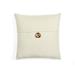 Linen Texture Woven Button Decorative Pillow Cover Ivory Single 20x20 - Lush Decor 16T008335