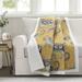 Hati Elephants Sherpa Throw Yellow Single 50X60 - Lush Decor 21T010422