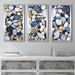 Rosecliff Heights "Water Stones 19" 3 Piece Print On Acrylic Plastic/Acrylic in Blue/Gray/White | 25.5 H x 40.5 W x 1 D in | Wayfair