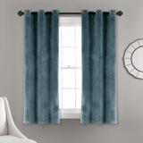 Prima Velvet Solid Light Filtering Window Curtain Panels Slate Blue 38X63 Set - Lush Decor 21T010823