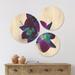 East Urban Home Designart 'Deep Purple Orchid Flowers On White' Flowers Wood Wall Art Set Of 3 Circles Wood in Brown | 34 H x 44 W x 1 D in | Wayfair