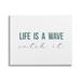 Stupell Industries Life's a Wave Catch It Phrase Nautical by Birch&Ink - Textual Art Canvas in Blue | 16 H x 20 W x 1.5 D in | Wayfair