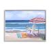Stupell Industries Tropical Drink Beach Umbrella Chair Ocean Tide Landscape by Sally Swatland - Painting Canvas in Blue | Wayfair ai-563_gff_24x30