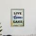 Stupell Industries Live Love Lake Sentiments Charming Lake Mountain Range by ND Art - Textual Art Canvas in Green | 20 H x 16 W x 1.5 D in | Wayfair