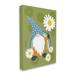 Stupell Industries Daisy Garden Gnome Blue Rainbow Floral Pattern by - Graphic Art Canvas in Green | 30 H x 24 W x 2 D in | Wayfair ae-961_cn_24x30