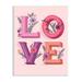 Stupell Industries Pink Love Typography Bold Floral Letters Spring Flowers by Richelle Lynn Garn - Graphic Art in Green/Pink | Wayfair