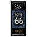 Stupell Industries Route 66 Highway Symbol Right Arrow Directional by Luke Wilson - Textual Art Canvas in Blue | 24 H x 10 W x 1.5 D in | Wayfair