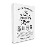 Stupell Industries Vintage Laundry Room Definition Wash Dry Fold by Lettered & Lined - Advertisements Print Canvas in White | Wayfair