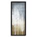 Stupell Industries Tall Tree Line Bare White Trees Over Abstract Pattern by - Graphic Art Canvas in Brown/Green | 24 H x 10 W x 3 D in | Wayfair