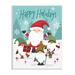 Stupell Industries Happy Holidays Phrase Santa Claus Snowy Forest Gnomes by Lisa Perry Whitebutton - Graphic Art in Brown | Wayfair ai-670_wd_13x19