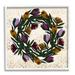 Stupell Industries Wild Thistle Floral Wreath on Regal Gold Pattern by Daphne Polselli - Graphic Art Canvas in Indigo | Wayfair af-117_wfr_12x12