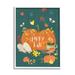 Stupell Industries Happy Fall Greeting Plump Orange Pumpkin Festive Moths by - Textual Art Canvas in Green | 20 H x 16 W x 2 D in | Wayfair