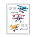 Stupell Industries Let Your Dreams Take You Places Phrase Airplanes by Elizabeth Tyndall - Graphic Art Canvas in Blue/Red/Yellow | Wayfair