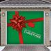 The Holiday Aisle® Adrieanna Don't Open Until Christmas Present Garage Door Mural Polyester in Green/Red | 84 H x 96 W x 1 D in | Wayfair