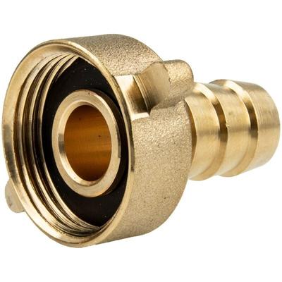 tecuro Schlauchverschraubung mit 3/4 Zoll ÜWM x Ø Tülle 10 mm, Messing blank Image