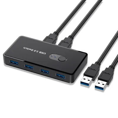 Commutateur KVM USB 2.0 2 ports partage de pièces 4 appareils pour clavier souris Scanner