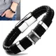 Bracelet à fermoir tressé en acier inoxydable pour homme et femme bracelet en cuir bracelet en