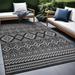 Beverly Rug Black White Boho Moroccan Indoor Outdoor Area Rug for Patio, Deck, Porch